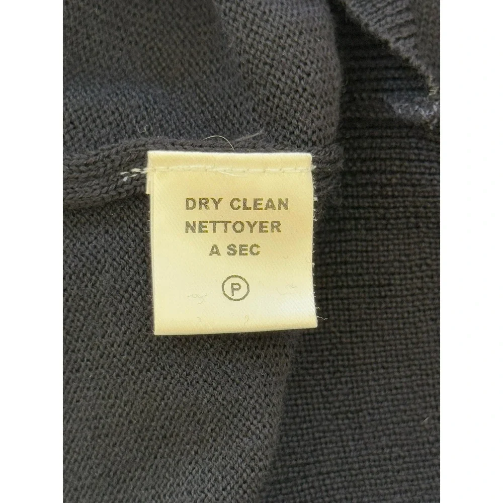 Black Brown 1826 Mens XL Merino Wool V-Neck Sweater Made in Italy Long Sleeve‎